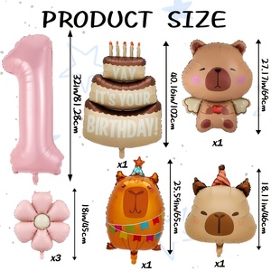 Set di 8 Palloncini in Foil a Forma di Capibara con Numero 1-9 per Decorazioni di Feste di <span class=keywords><strong>Compleanno</strong></span> - Product Image 2
