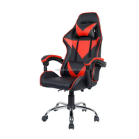 Chaise de jeu exécutive avec repose-pieds, ergonomique, réglable, pivotante, base chromée, structure en acier inoxydable, cuir PU, design traditionnel