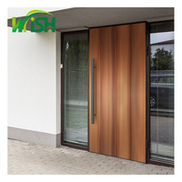 Nouvelles portes d'entrée extérieures en aluminium à grain de bois, étanches, sécurisées, pour maisons et portails