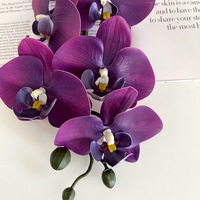 ZUOYI Bunga Anggrek Phalaenopsis Kupu-kupu Sentuhan Nyata Buatan Lateks Cetakan 3D 80CM 7 Kepala untuk Pernikahan
