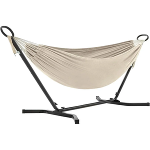 Double <strong>Hammock</strong> with Steel <strong>Frame</strong> Stand Portable <strong>Hammock</strong> <strong>for</strong> Outdoor Garden - Product Image 1