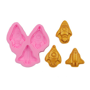 Moule en silicone DIY pour gâteau et fondant, motif fusée spatiale et vaisseau spatial 3D, classique, populaire, à prix d'usine - Product Image 6