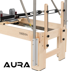 Reformer Pilates in Legno d'Acero di Alta Qualità con Mezza Torre e Barra Passante per Scuole di Pilates, Reformer in Acero con Mezzo Trapeze - Product Image 3