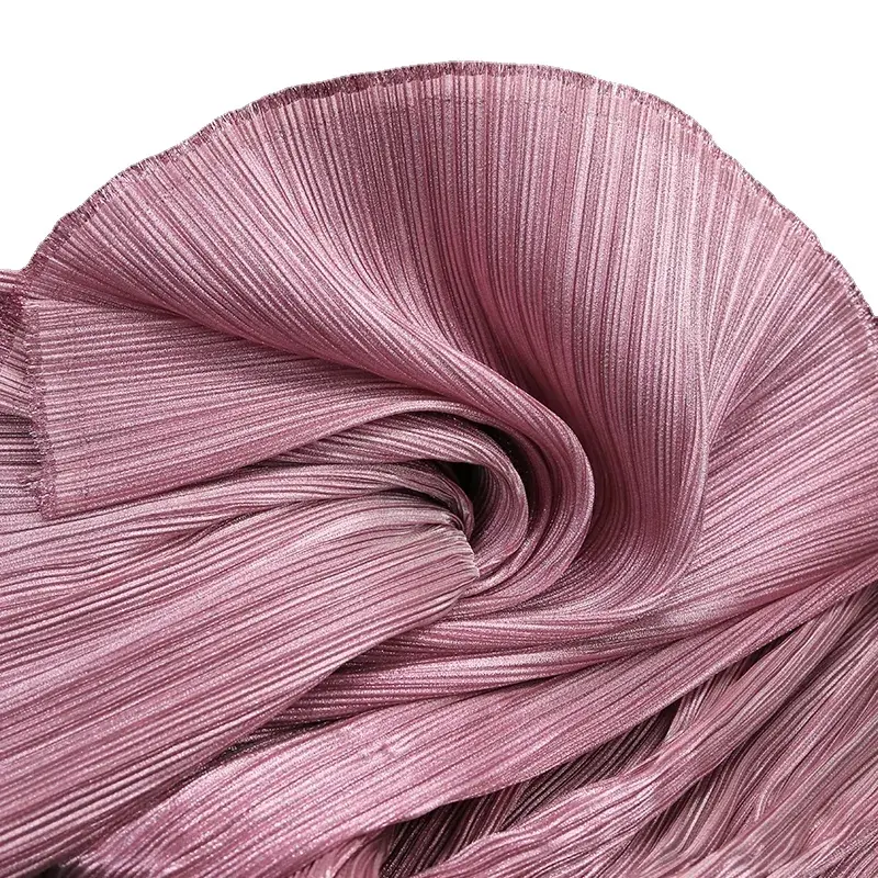 Çoklu renk seçimi ile pilili kumaş tasarımcı dikiş için parlak fırfır kumaş lüks pilili kumaş