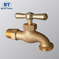 Robinet d'extérieur en laiton BOTE 1/2" NPT 3/4" GHT avec poignée moderne en zinc pour machine à laver et alimentation en eau de jardin