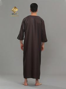 Vêtements de prière décontractés pour hommes musulmans, style national, robe longue élégante, manches raglan douces, séchage rapide, respirant, léger, agréable - Product Image 3
