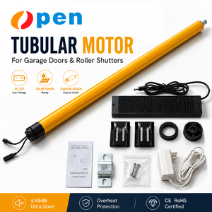 Moteur tubulaire <span class=keywords><strong>solaire</strong></span> DC/AC 35 mm avec application WiFi et protection IP44 pour volets roulants électriques intelligents, garages et ateliers industriels - Product Image 1