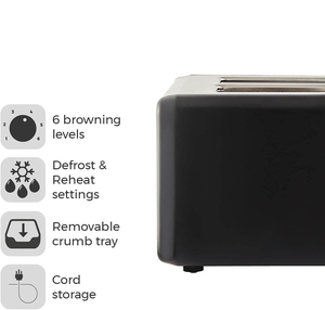 Home Stainless Steel Electric Toaster Extra-wide Slots for Thick Bread & Bagels Multifunctional Sandwich <b>Breakfast</b> <b>Maker</b> - Product Image 2