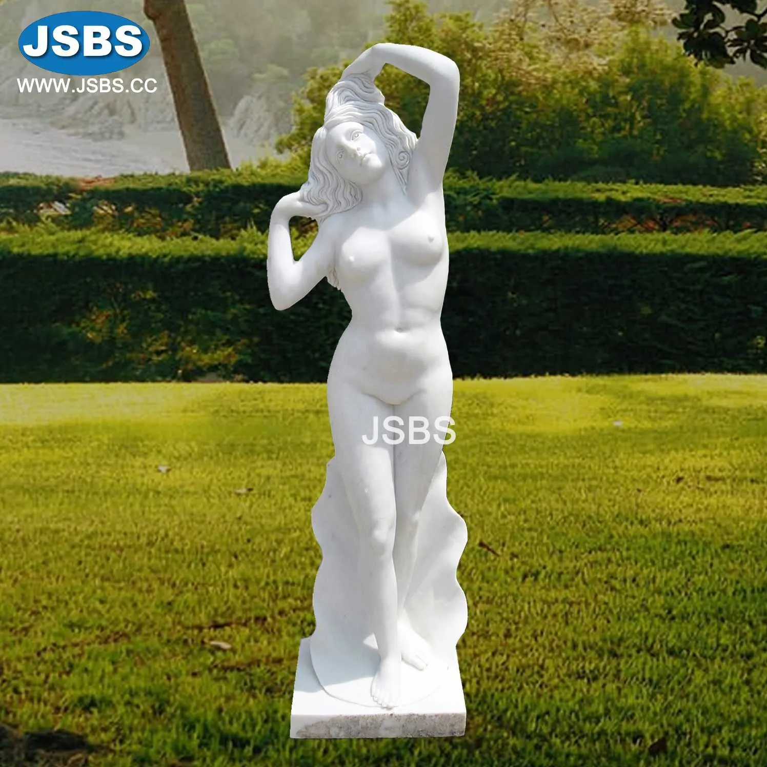 Stone Carved White Marble Nude Lady Statue Girl Sculpture for Chateau Schloss House Garden Outdoor Landscape Decoration