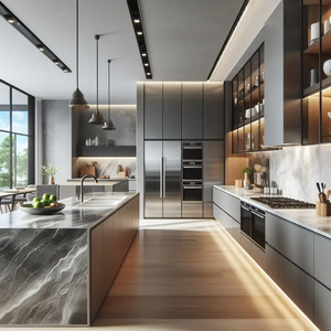 Zofa tủ bếp gỗ và melamine tùy chỉnh với đảo được thiết kế cho các dự án dân cư và thương mại sang trọng - Product Image 4