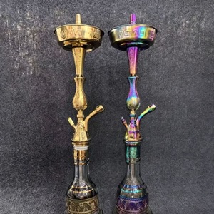 Cachimba Estilo Egipcio, de Aleación de Zinc con Base de Vidrio, un Solo Tubo, Acabado Esmerilado, para Uso en Bares y Salones - Product Image 1
