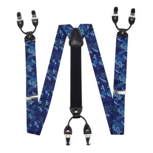 Mode Floral Bretelles En Cuir 6 Clip Bretelles Vintage Casual Suspensorio Noeud Papillon Hanky Ensemble Sangle Bretele Père/Mari Cadeau - Product Image 1