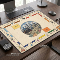 Tapis de jeu de société personnalisé 24x14 pouces, sublimation couleur intégrale, tissu polyester écologique, base en caoutchouc, bords cousus