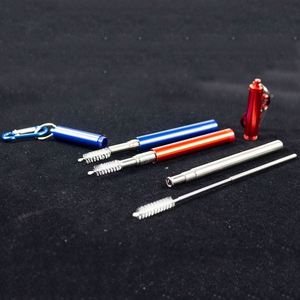 Pailles de voyage télescopiques réutilisables haut de gamme portables, personnalisables avec logo, en acier inoxydable, pliables et rétractables - Product Image 3