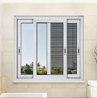 Ventana de PVC de Diseño Europeo, Ventana Abatible de Doble Vidrio Blanco, Ventanas de PVC con Opción Automática