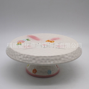 Assiette de Pâques transfrontalière, <span class=keywords><strong>plat</strong></span> à bonbons, <span class=keywords><strong>plat</strong></span> à gâteaux et biscuits, en forme de lapin mignon, peinte à la main, minimalisme moderne, assiette créative - Product Image 4