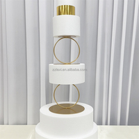 Support à gâteau rond en métal doré élégant pour table de dessert, présentoir à gâteaux à étages pour décorations de mariage