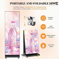 Layar Digital Signage LED Lipat dan Dapat Disambung MWE P1.86 dengan Kotak Transportasi 2 Panel Hitam untuk Acara & Sewa