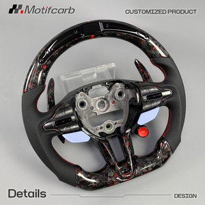 Volante Deportivo Personalizado de Fibra de Carbono Forjado Rojo con Palancas de Cambio LED para Hyundai N Elantra N I30N I20N N-line 2018-2026 - Product Image 3