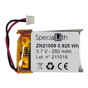 แบตเตอรี่ลิเธียมไอออน Specialith ZN21008 3.7V 250mAh แบบชาร์จได้ สำหรับซ่อมแซมอุปกรณ์ - Product Image 1