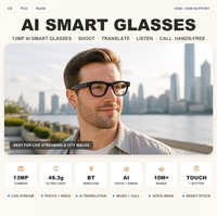 Lunettes caméra HDX pour voyages d'affaires, diffusion en direct, appels mains libres, lecture de musique, enregistrement photo et vidéo 13MP pour adultes