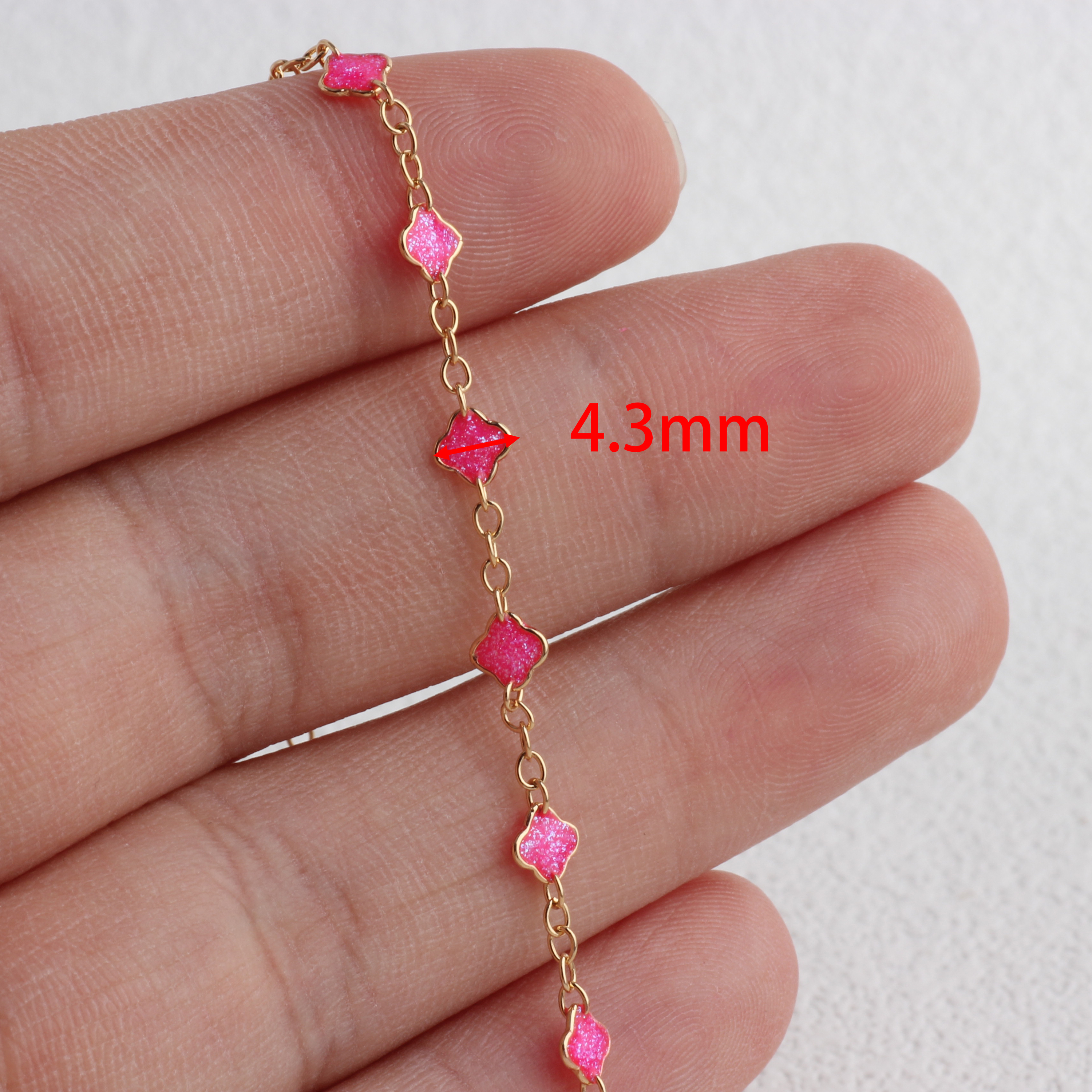 Plaqué Or 14K LK26GFL-43 Fuchsia