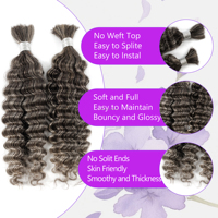 Extensions de cheveux humains vierges 100% naturels, ondulés profonds sel et poivre, longueur personnalisée, 18 pouces, pour tresses, lots en gros à vendre