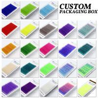Faux cils en polybutylène téréphtalate, faits main, naturels, dégradé de couleurs douces, colorés, longs, épais, recourbés, à presser, DIY, en grappe, 0.07