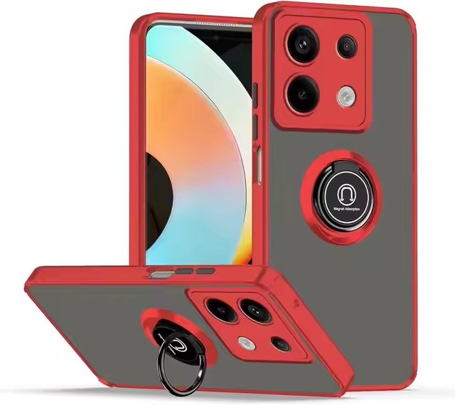 Magnetic Ring Stand Mobile Phone Cases for Xiaomi Redmi Note 14 13 Pro Plus 4G 5G Transparent Shockproof Back Cover