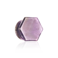 Nouveaux modèles de vente chaude jauge d'oreille en améthyste hexagonale bijoux de corps en pierre naturelle produits par le stock d'usine Source