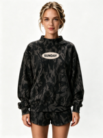 Hauts tricotés décontractés à capuche double couche en jersey brodés avec badge, styles à manches longues et sans manches pour le printemps, l'automne et l'hiver