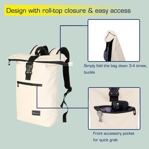 Muestra gratuita: Para hombres y mujeres, esta elegante mochila plegable e impermeable con puerto USB es perfecta para viajes de camping. - Product Image 3