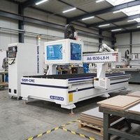 Routeur CNC 4 axes 1500x3000mm avec broche horizontale 9KW, broche ATC + système de contrôle Syntec 60W, table à vide pour le travail du bois