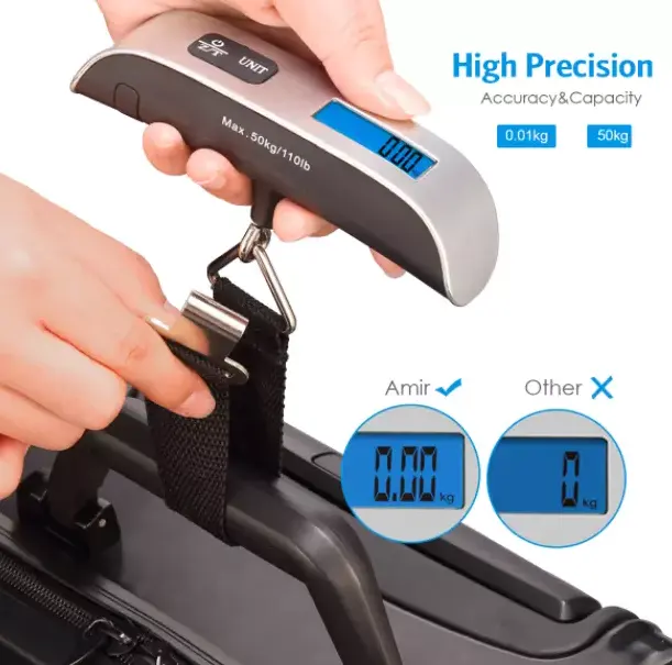 50kg / 10g digital electronic luggage scale, mini portable portable luggage weighing bag scale
