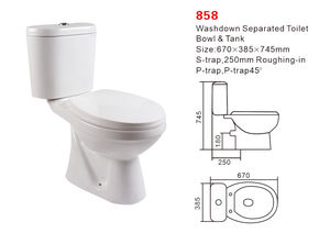 <span class=keywords><strong>WC</strong></span> en céramique économique à chasse directe avec siphon en S, deux pièces, fabriqué en Chine, à vendre - Product Image 4