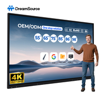 Fabrieks prijs 65 75 86 98 110 inch 4K UHD Dual OS 120Hz interactief platte scherm smartboard touchscreen digitaal whiteboard