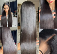 Wig Rambut Asli Vietnam HD Lace Frontal, Wig Full Lace Tanpa Lem dengan Kutikula Sejajar, Wig Lace Front untuk Wanita Kulit Hitam