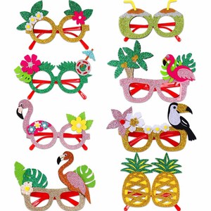 Lunettes de soleil amusantes pour fête hawaïenne tropicale, avec motifs ballon de <span class=keywords><strong>plage</strong></span>, flamant rose, <span class=keywords><strong>cocotier</strong></span>, accessoires de photomaton, fournitures de décoration estivales - Product Image 1