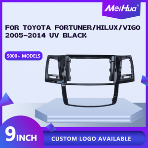 Meihua ชุดกรอบวิทยุติดรถยนต์ขายดี9นิ้วสำหรับ Toyota forytuner HILUX <span class=keywords><strong>vigo</strong></span> 2005-2014 UV ชุดกรอบระบบนำทางรถยนต์สีดำพร้อมสายเคเบิล - Product Image 4