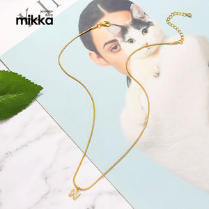 18k altın kaplama paslanmaz çelik takı yılan zinciri kübik zirkonya A-Z mektup kolye kolye kadınlar için - Product Image 2