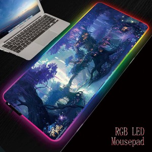 Meiruige-alfombrilla de ratón RGB para Gaming, árbol de flores de bosque de fantasía, para ordenador, con retroiluminación, para teclado y Escritorio - Product Image 3