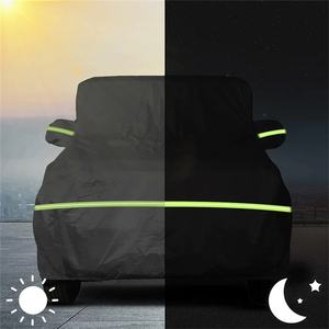 Funda para Auto TELLIKA 2023 <span class=keywords><strong>Bronco</strong></span> Negra de 4 Puertas, Impermeable hasta 4 Mil, con Tiras Fluorescentes, Protección UV/IR del <span class=keywords><strong>90</strong></span>% para Vehículo - Product Image 4