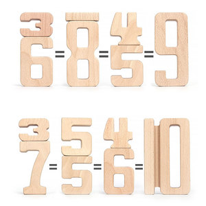 MarsMarie Jouet DIY : Grand ensemble de blocs de construction numériques en bois massif pour l'éducation précoce aux mathématiques et la reconnaissance des nombres, pour les 5-7 ans, Couleur - Product Image 3