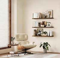 Étagère Murale Flottante Simple en Bois Robuste et Écologique, Idéale pour Grenier, Chambre, Salon, Cuisine, Bibliothèque - Meilleure Vente