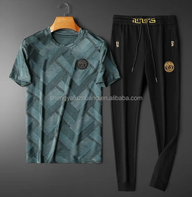 2022 Men's T-shirt Set Latest T-shirt Pants Set Factory Direct Sale