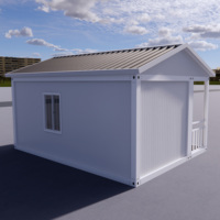 Maison préfabriquée modulaire en acier, conteneur, bureau mobile, cabane, mini-maison préfabriquée avec véranda avant