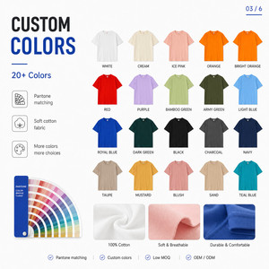 T-shirt Oversize Unisexe en Coton Lourd 200 GSM avec Logo Personnalisé, Style Streetwear, Épaules Tombantes, Vente en Gros S-4XL - Product Image 3