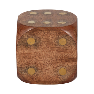 Cubo in Legno Decorativo con Intarsi in Metallo, Figurina Moderna per Bagno, Ufficio, Soggiorno, Decorazione per Mensole - Product Image 3