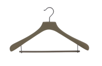 Cintres en bois personnalisés pour costumes et manteaux, finition caoutchoutée, barre ronde, pour présentation de vêtements de luxe en boutique, cintres haut de gamme colorés