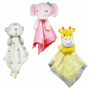 Sıcak satış fabrika doğrudan fiyat güvenlik yeni doğan hayvan oyuncak peluş bebek battaniye anime battaniye bebek yorgan